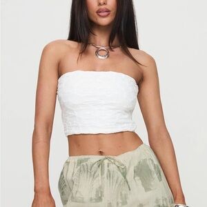 Princess Polly Fidget Strapless Stretch White Top